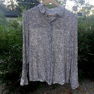 Pink Gray Silk Blouse